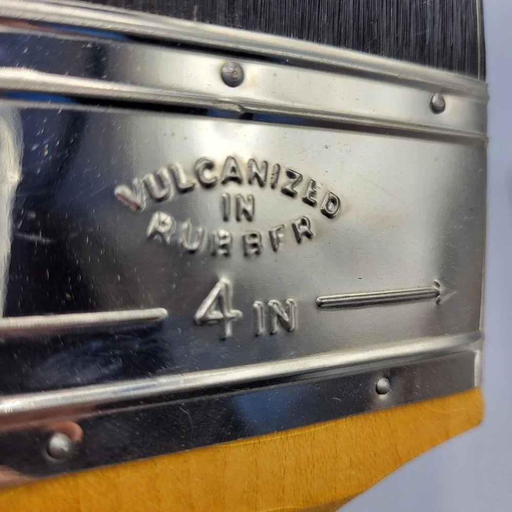 Vtg Patek Brothers Paint Brush No 500 4 Inch Pure Bristles Vulcanized In Rubber